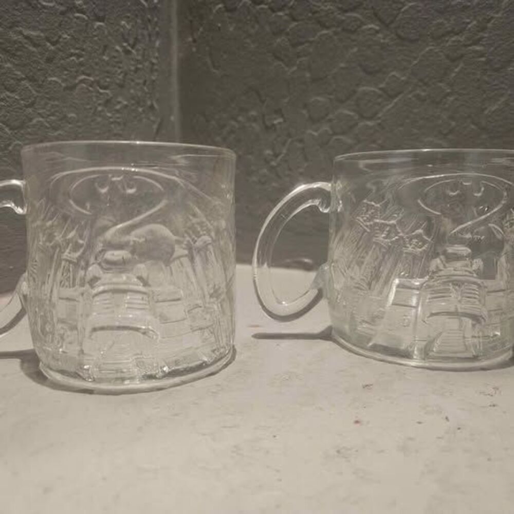 McDonald's Batman Forever Glass Mugs Set of 2